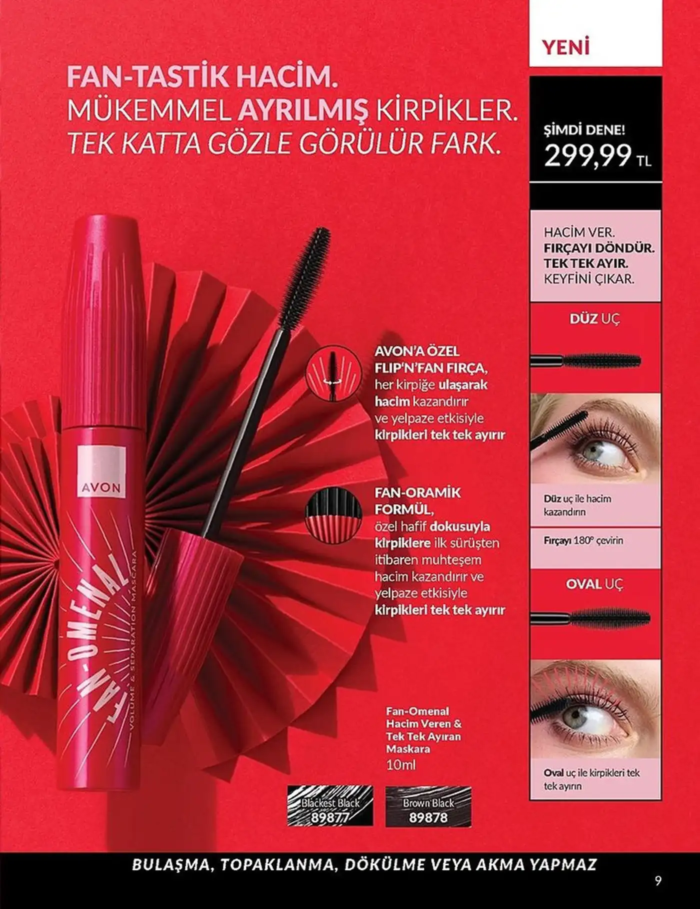 Avon Haziran 2025 kataloğundan dikkat çeken iki ürün: Fan-Omenal maskara ve Glimmerstick göz kalemleri